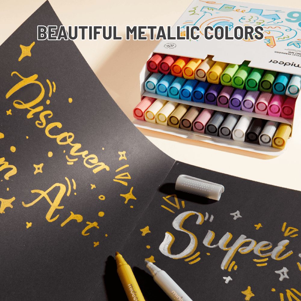 Mideer - Round Nib Acrylic Markers - 36 Colors