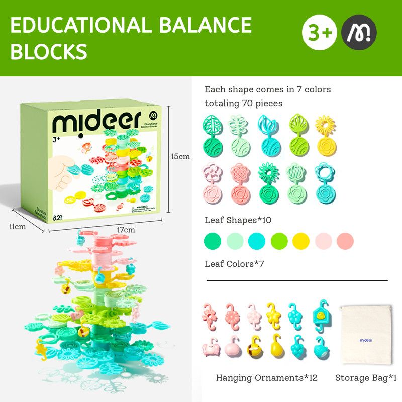 Mideer - Floral Balancing Blocks 82Pcs