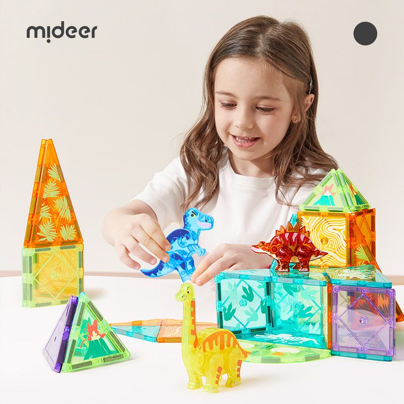 Mideer - Magnetic Tiles 48 Pcs - Jurassic Adventure