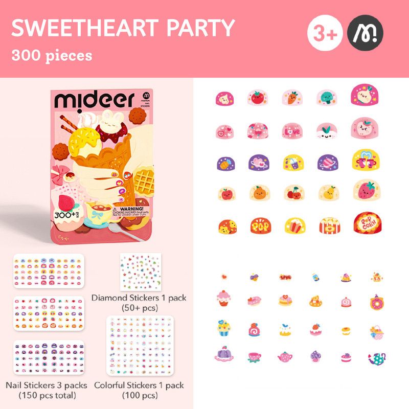 Mideer - Nail Stickers - Dessert Party - 300 Pcs