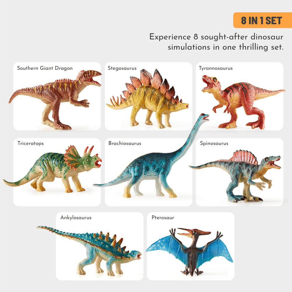 Mideer - Dinosaur World Action Figure Set - 8pcs