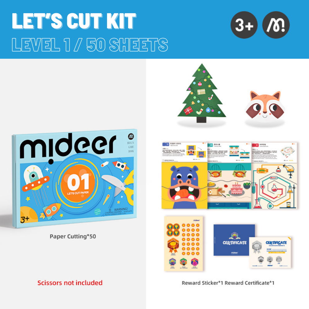 Mideer - Let's Cut Paper Craft Kit - Level 1