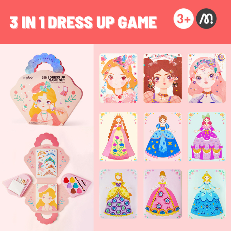 Mideer - 3-in-1 Dress Up Game Princess Makeup Kit