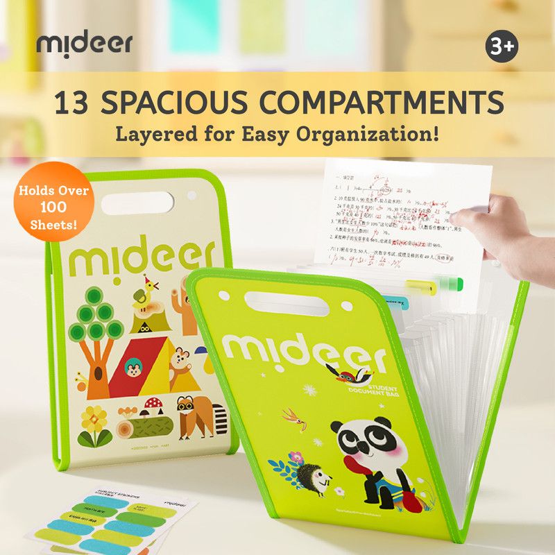 Mideer - A4 Expandable Accordion Folder - Forest College