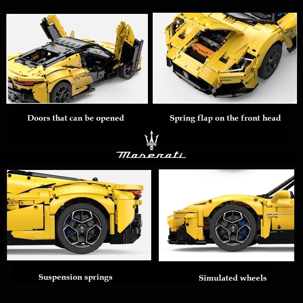 Rastar - Maserati MC20 Bricks Building Kit - Yellow - 3457pcs