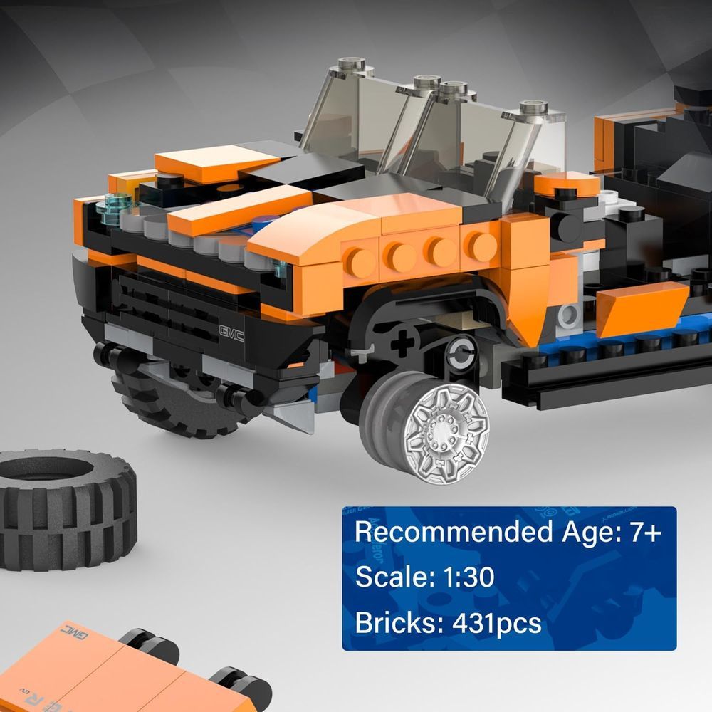 Rastar - GMC Hummer EV Bricks Building Kit - Orange - 431pcs