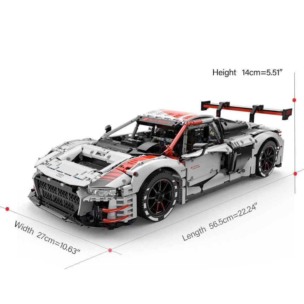 Rastar - Audi R8 LMS GT3 Bricks Building Kit - White - 3314pcs