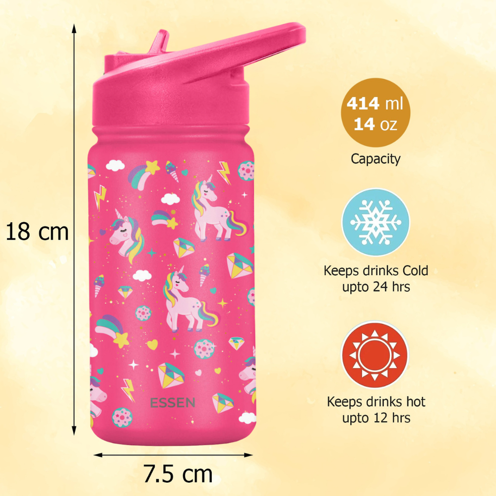 Essen - Stainless Steel Water Bottle - Unicorn - 414ml