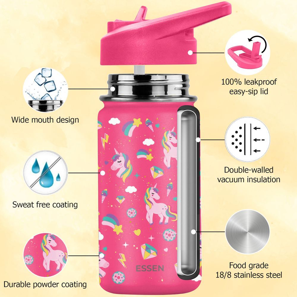 Essen - Stainless Steel Water Bottle - Unicorn - 414ml