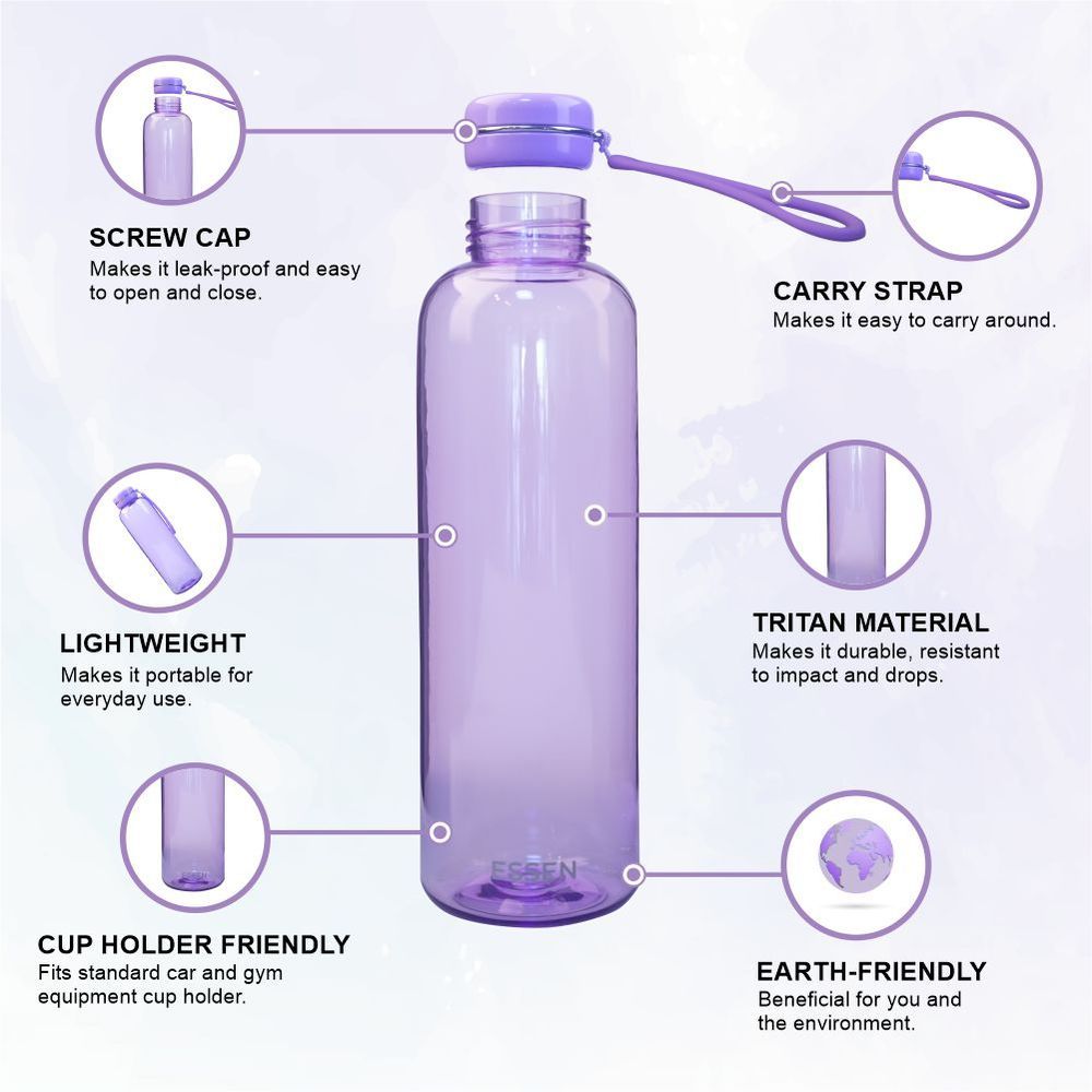 Essen - Tritan Water Bottle - 650ml - Purple