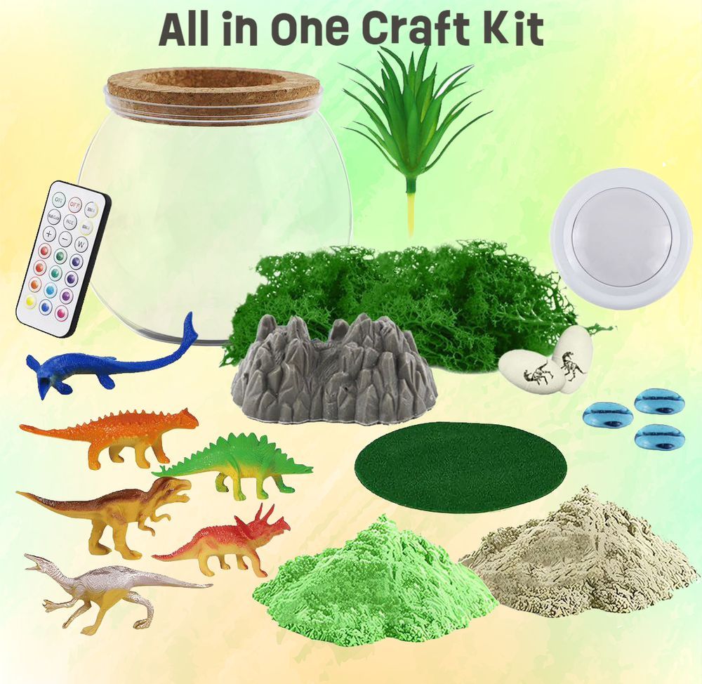 Essen - DIY Terrarium Craft Kit With Light - Dinosaur