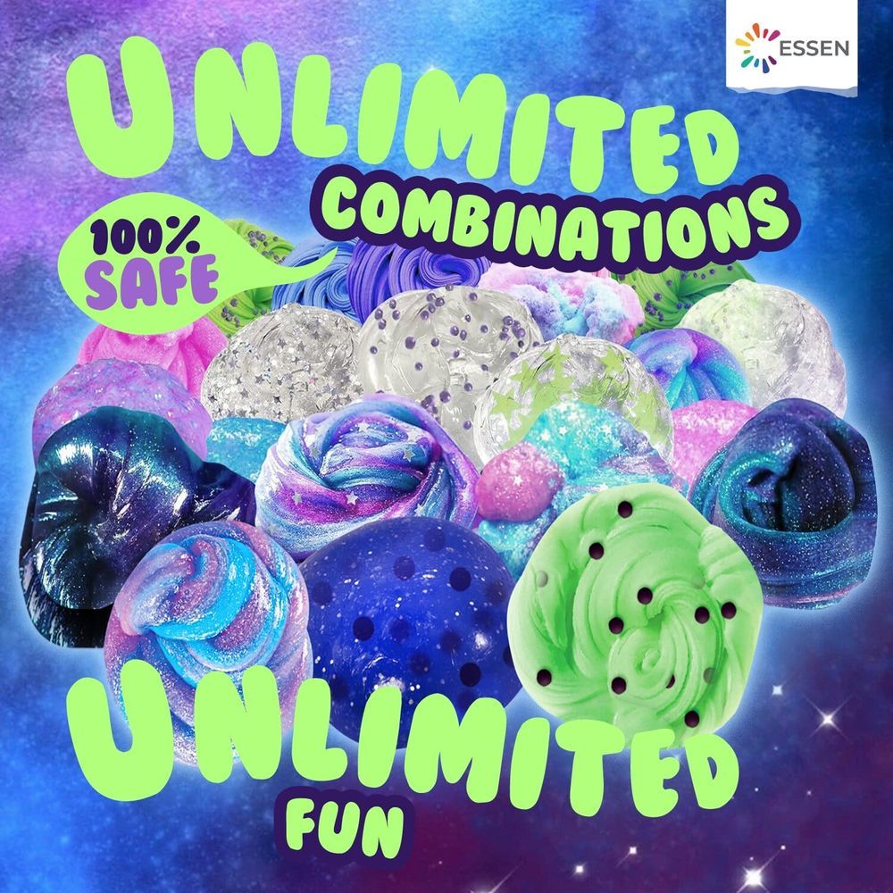 Essen - Galaxy Slime Kit Glow In The Dark DIY Slime Making Toy