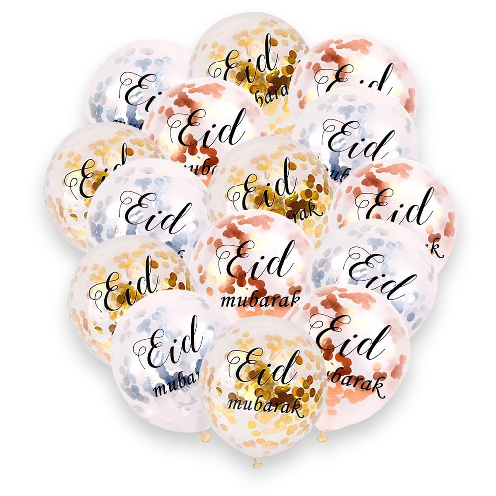 Essen - Eid Mubarak Decoration Confetti Balloons Set - 15Pcs