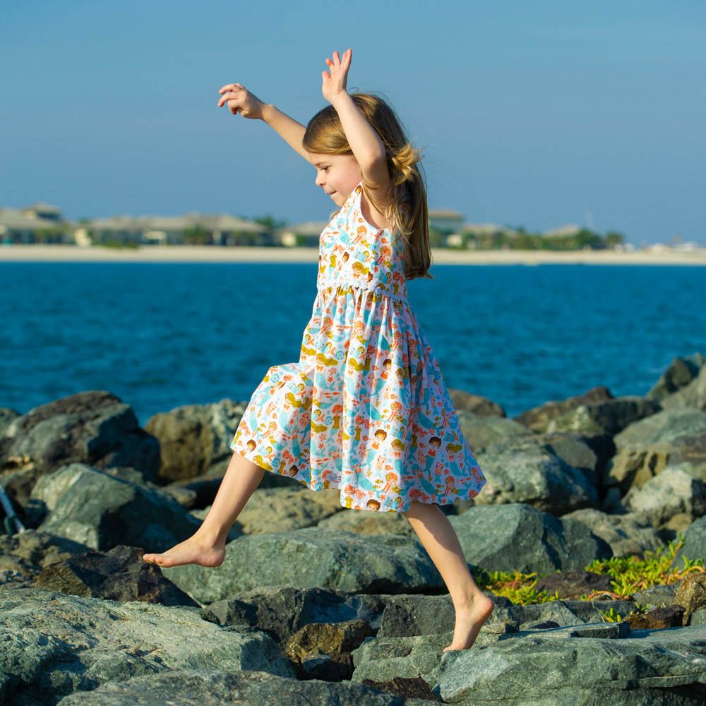 Petite Lamb - Mermaid Dress - White/Orange