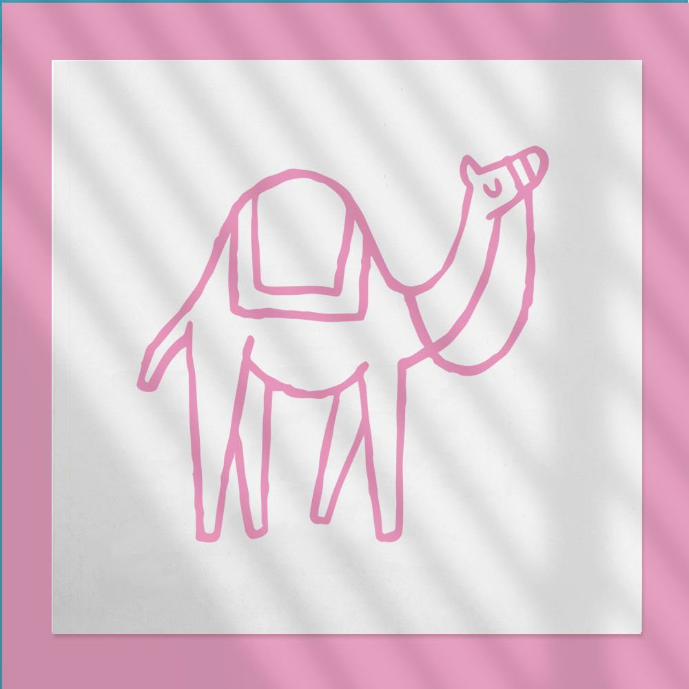 Little Majlis - Greeting Card - Camel - Pink On White