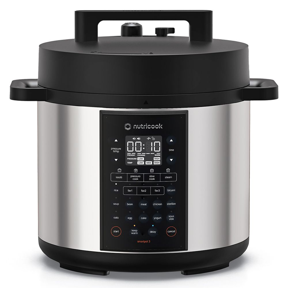 Nutricook - 12-In-1 Electric Pressure Cooker - Silver/Black - 6 L