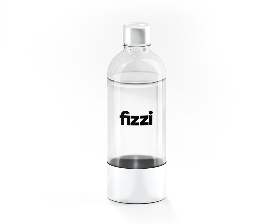 Nutricook Fizzi Carbonation Bottle, 1l, Bpa-free Pet Material, Stainless Steel Cap And Base, Fcb100-me, Clear