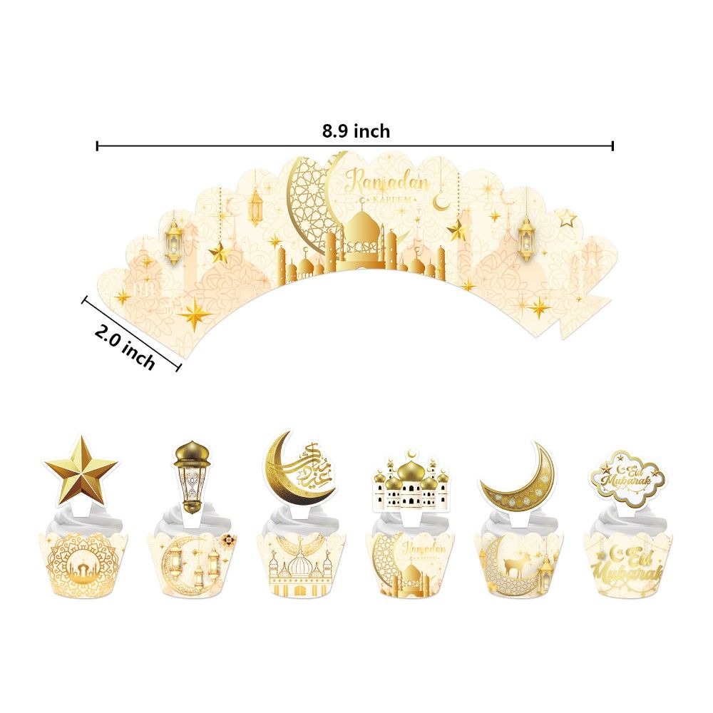 Highland - 3-Tier Eid Ramadan Cupcake Stand, Toppers & Wrappers