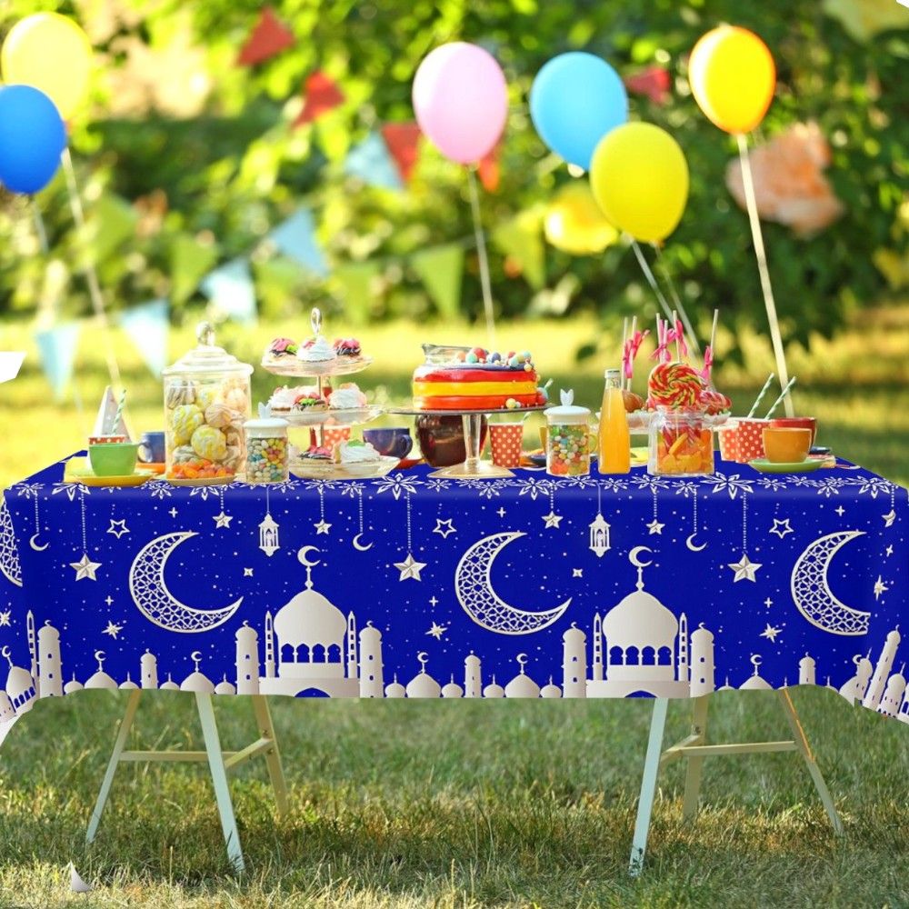 Highland - Eid Ramadan Disposable Table Cloth 130x220cm - Blue