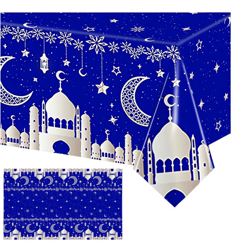 Highland - Eid Ramadan Disposable Table Cloth 130x220cm - Blue