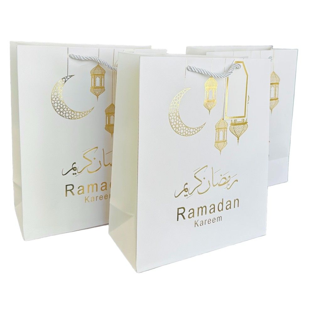 Highland - Ramadan Kareem Gift Bags 18x23x10cm 6pcs - White