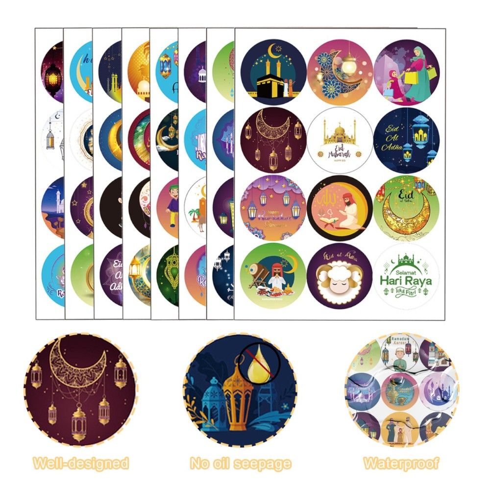 Highland - Ramadan Kareem Eid Mubarak Round Stickers - 90pcs