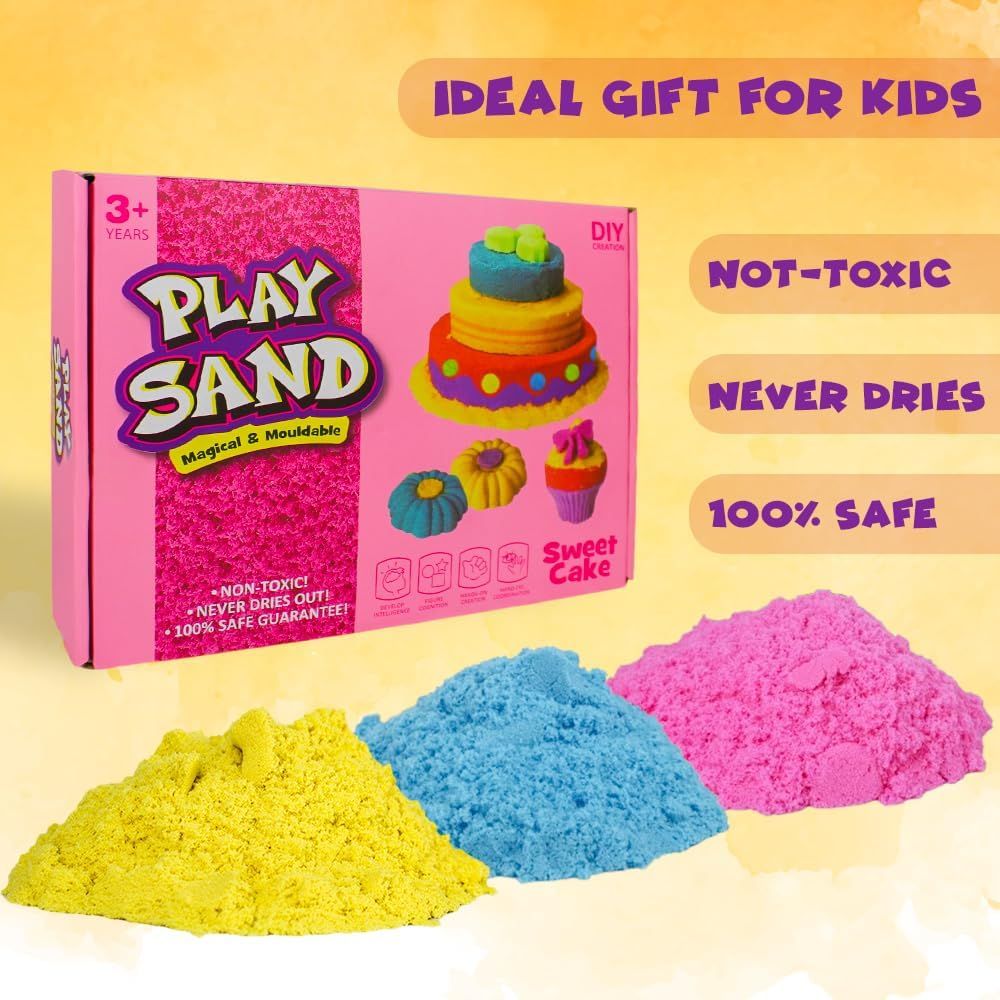 UKR - Magical Moldable Play Sand Kit For Kids 750g - Cake Creations