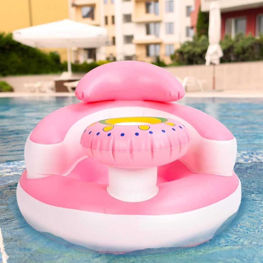 UKR - Inflatable Chair With Bottle Holder And Headrest - Pink