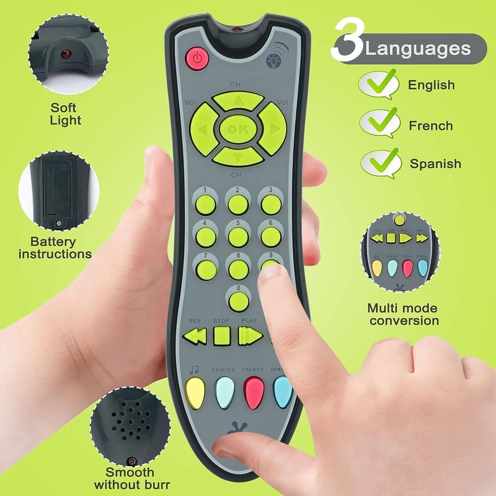 UKR - Singing & Musical Multi Language TV Remote Control Toy - Grey