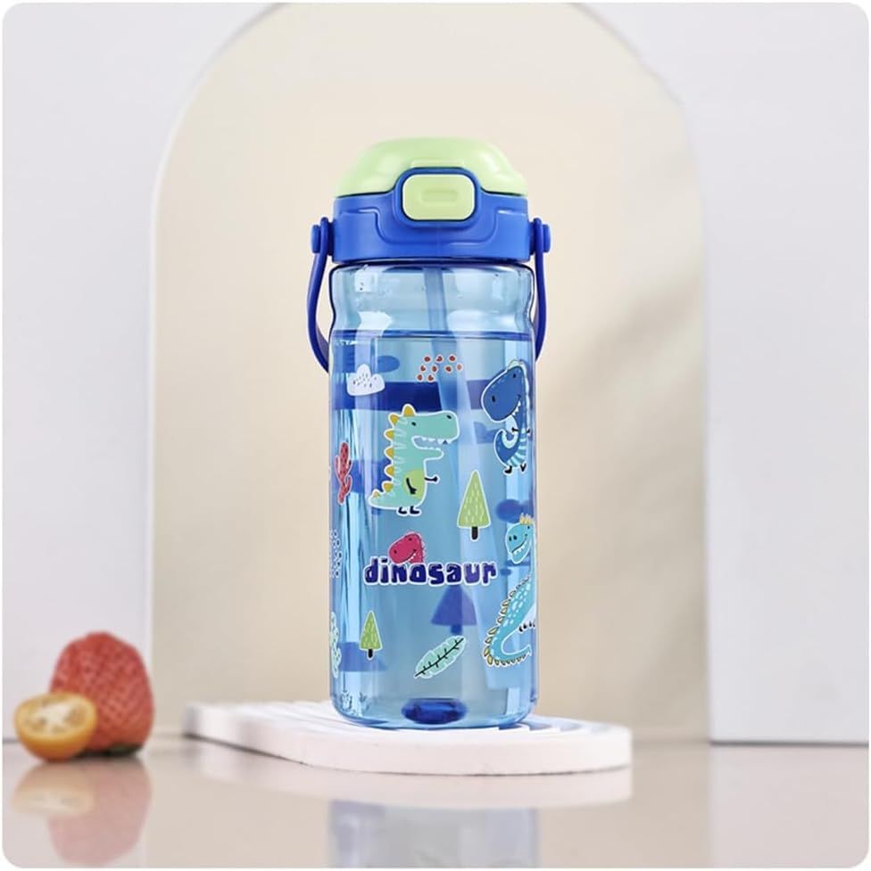 UKR - Water Bottle With Button Straw - Dinosaur - 550 ml