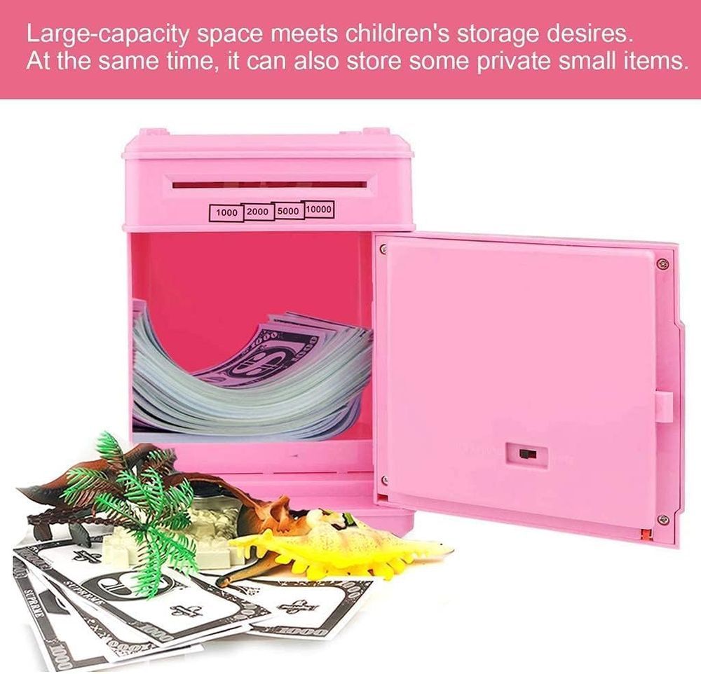 UKR - Bank Storage Safe Box For Kids - Pink