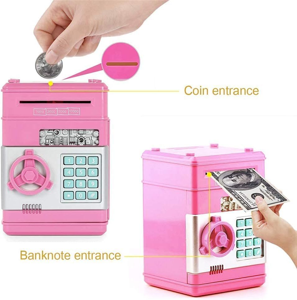 UKR - Bank Storage Safe Box For Kids - Pink