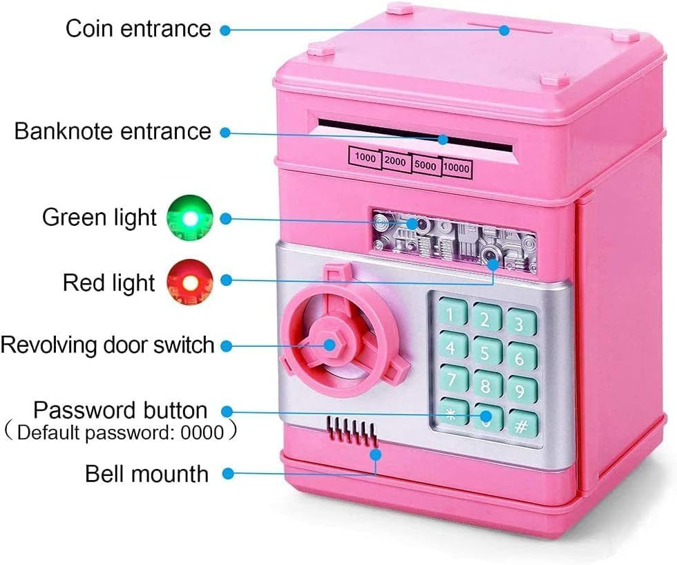 UKR - Bank Storage Safe Box For Kids - Pink