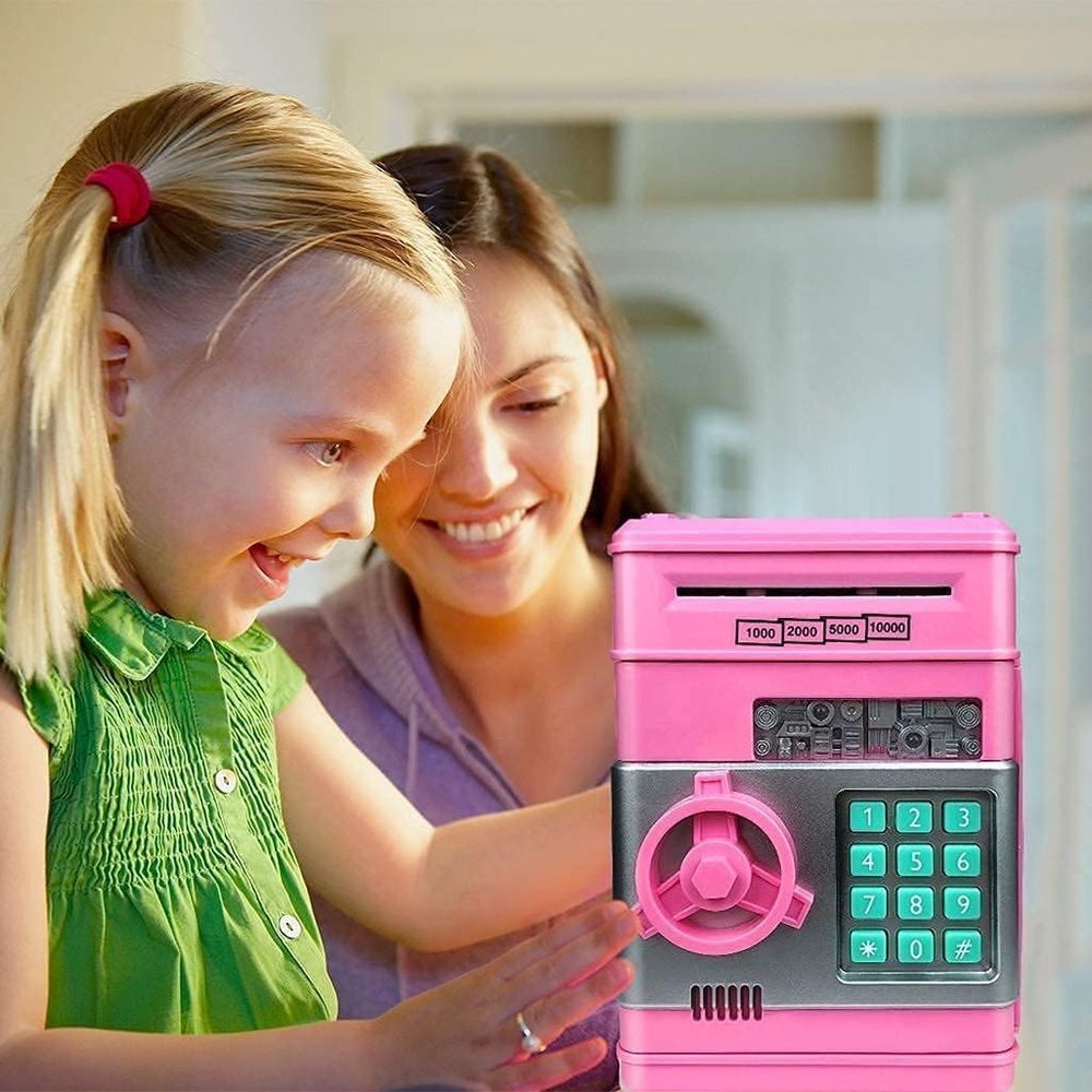 UKR - Bank Storage Safe Box For Kids - Pink