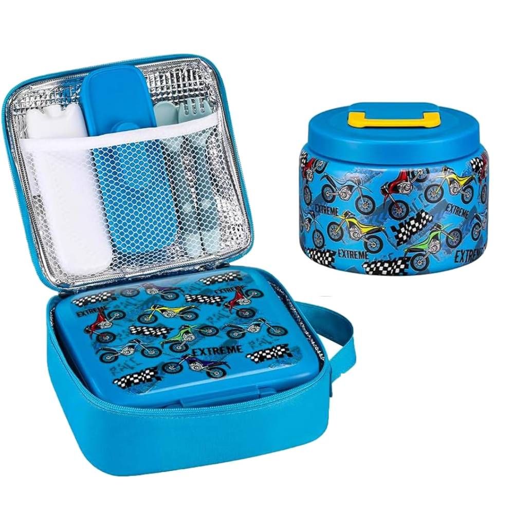 UKR - Cars Leakproof Kids Bento Lunch Box Set - Blue