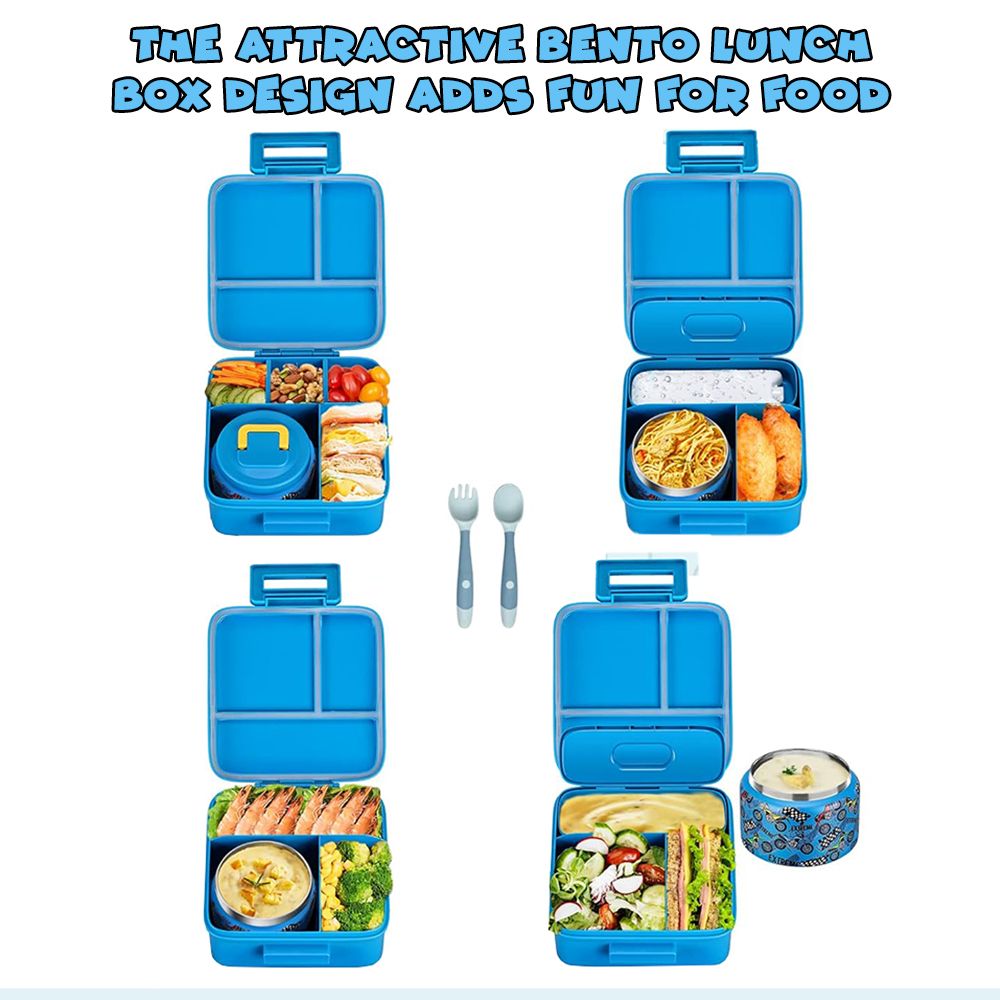 UKR - Cars Leakproof Kids Bento Lunch Box Set - Blue