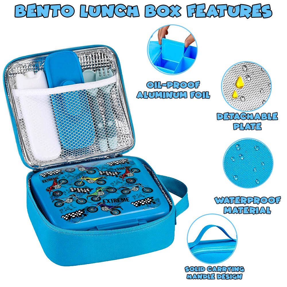 UKR - Cars Leakproof Kids Bento Lunch Box Set - Blue