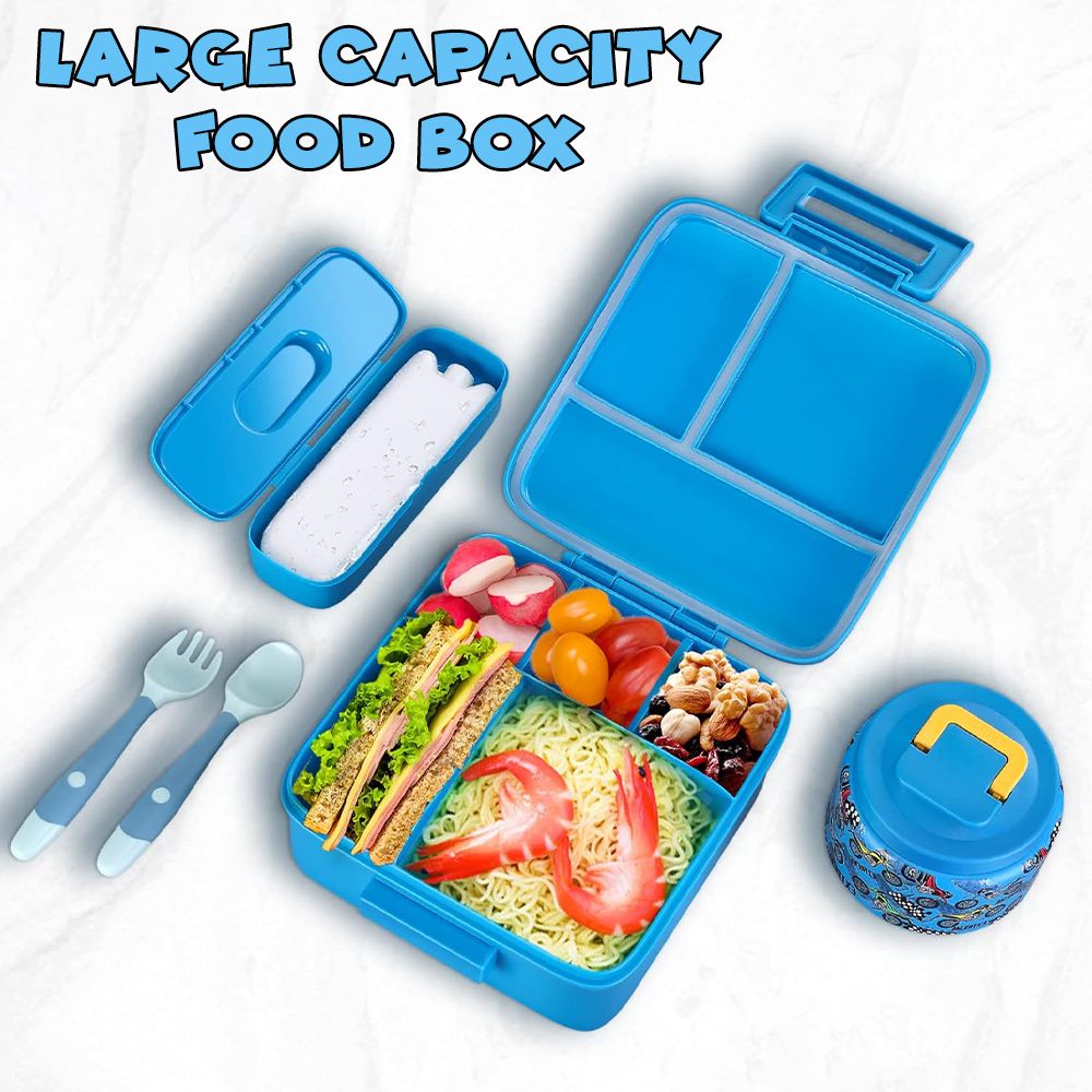 UKR - Cars Leakproof Kids Bento Lunch Box Set - Blue