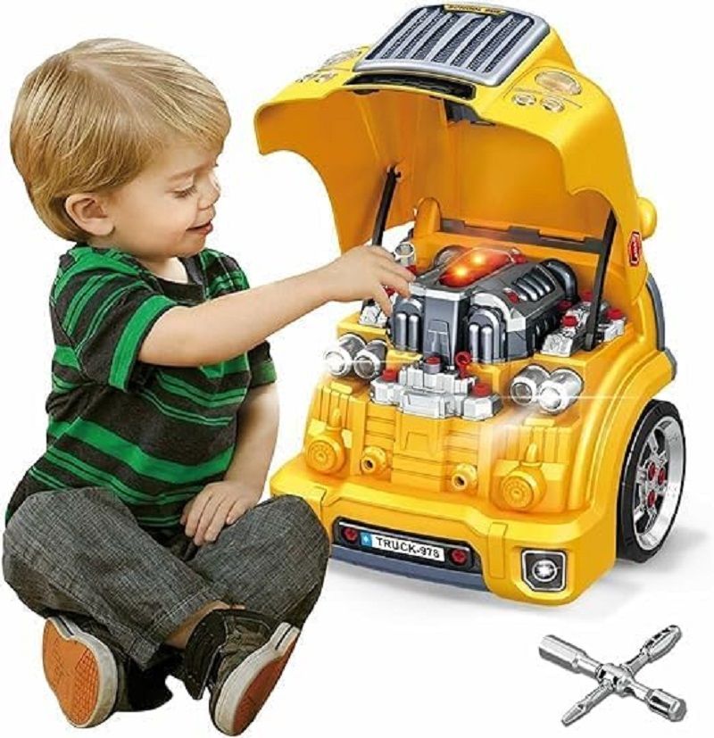 UKR - School Bus Engine Mechanic Repair Workshop Playset - 59pcs