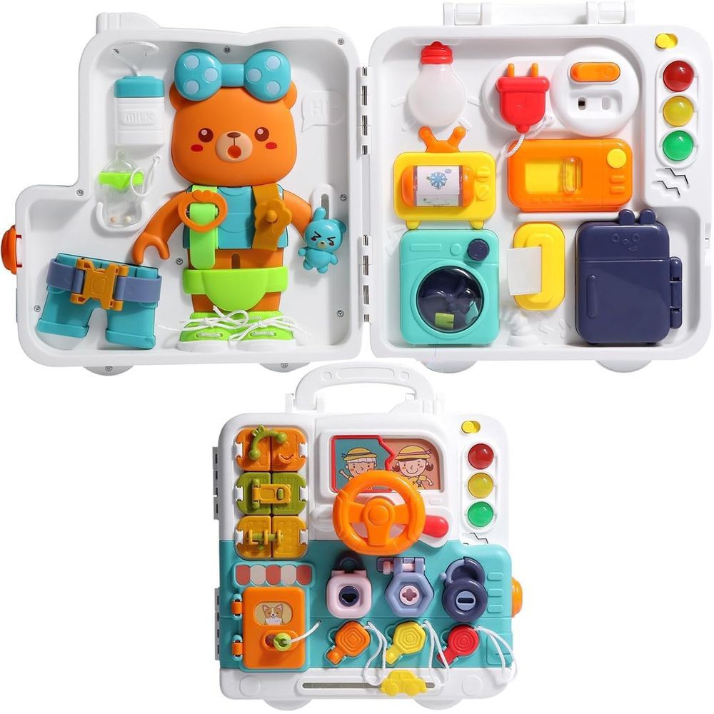 UKR - 30 Activities Interactive Busy Board Early Learning Toy - Multicolor