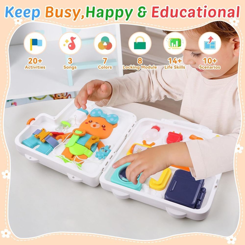 UKR - 30 Activities Interactive Busy Board Early Learning Toy - Multicolor