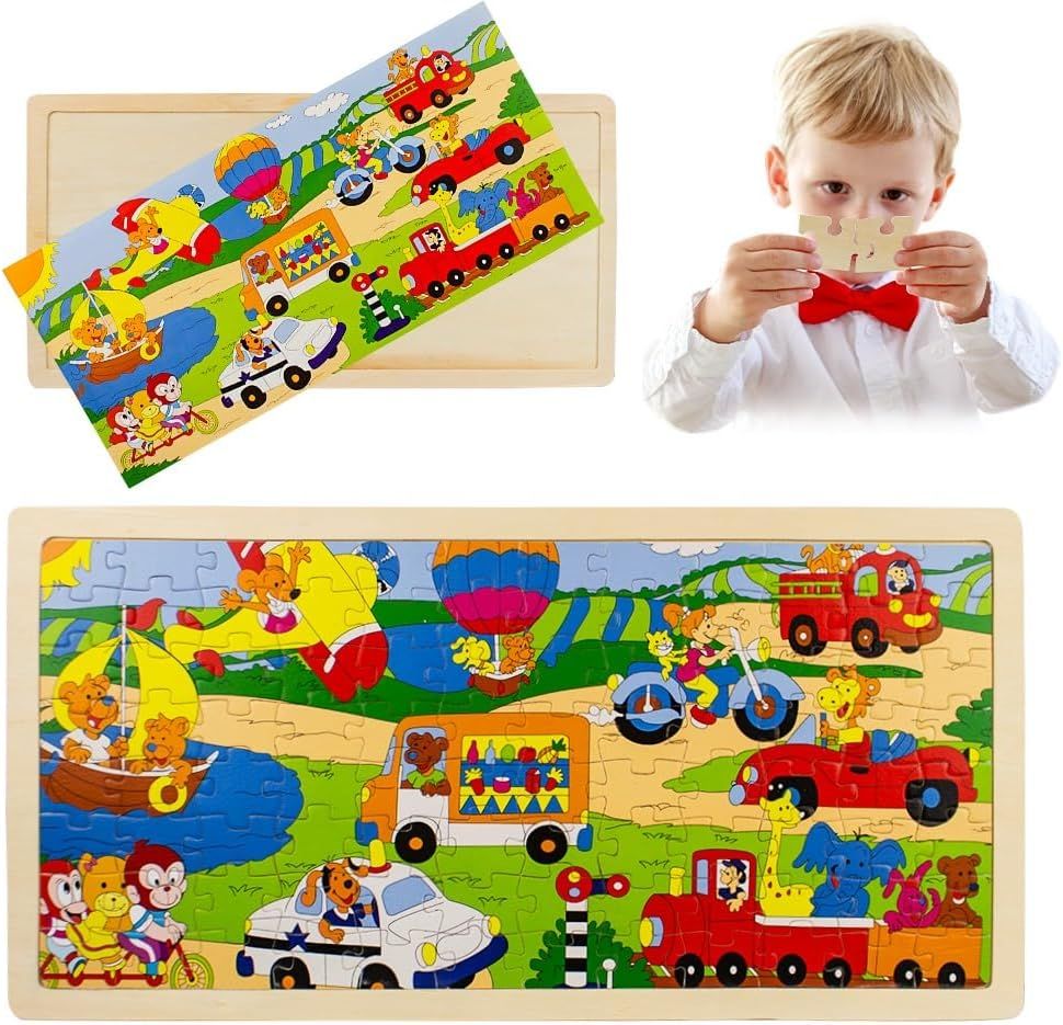 UKR - Farm Wooden Jigsaw Puzzle - Animal Village - 100 Pcs