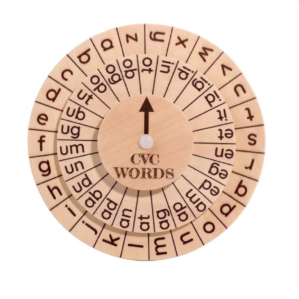 UKR - Montessori Clock With 3 Letter Word Cards