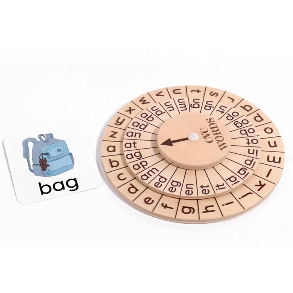 UKR - Montessori Clock With 3 Letter Word Cards