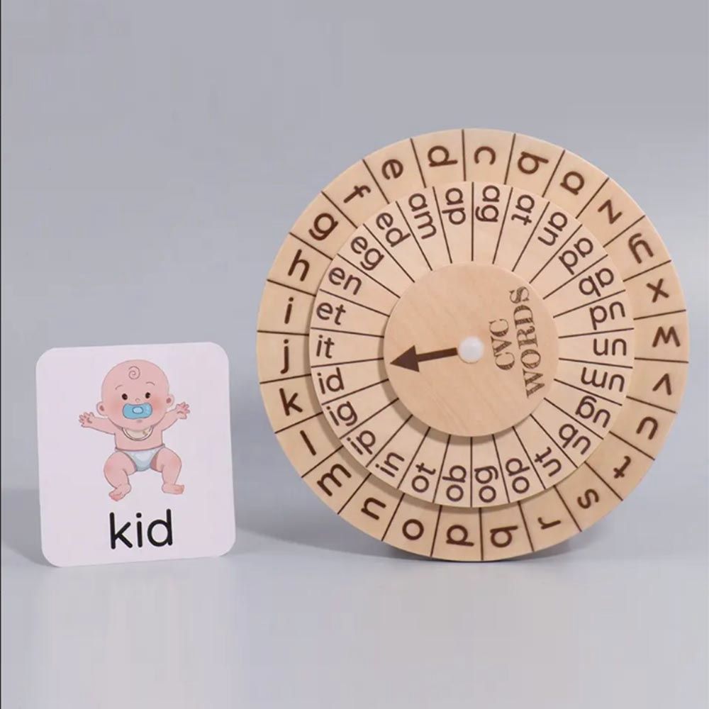 UKR - Montessori Clock With 3 Letter Word Cards