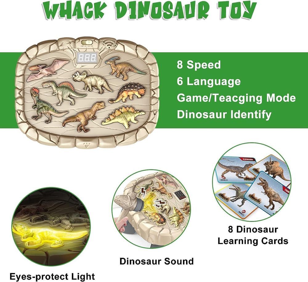 UKR - Whack A Dinosaur Hammer Pounding Electronic Learning Toy