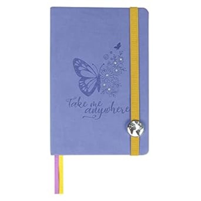 Doodle - Floral Wings Hard Bound Notebook - Lavender - A5