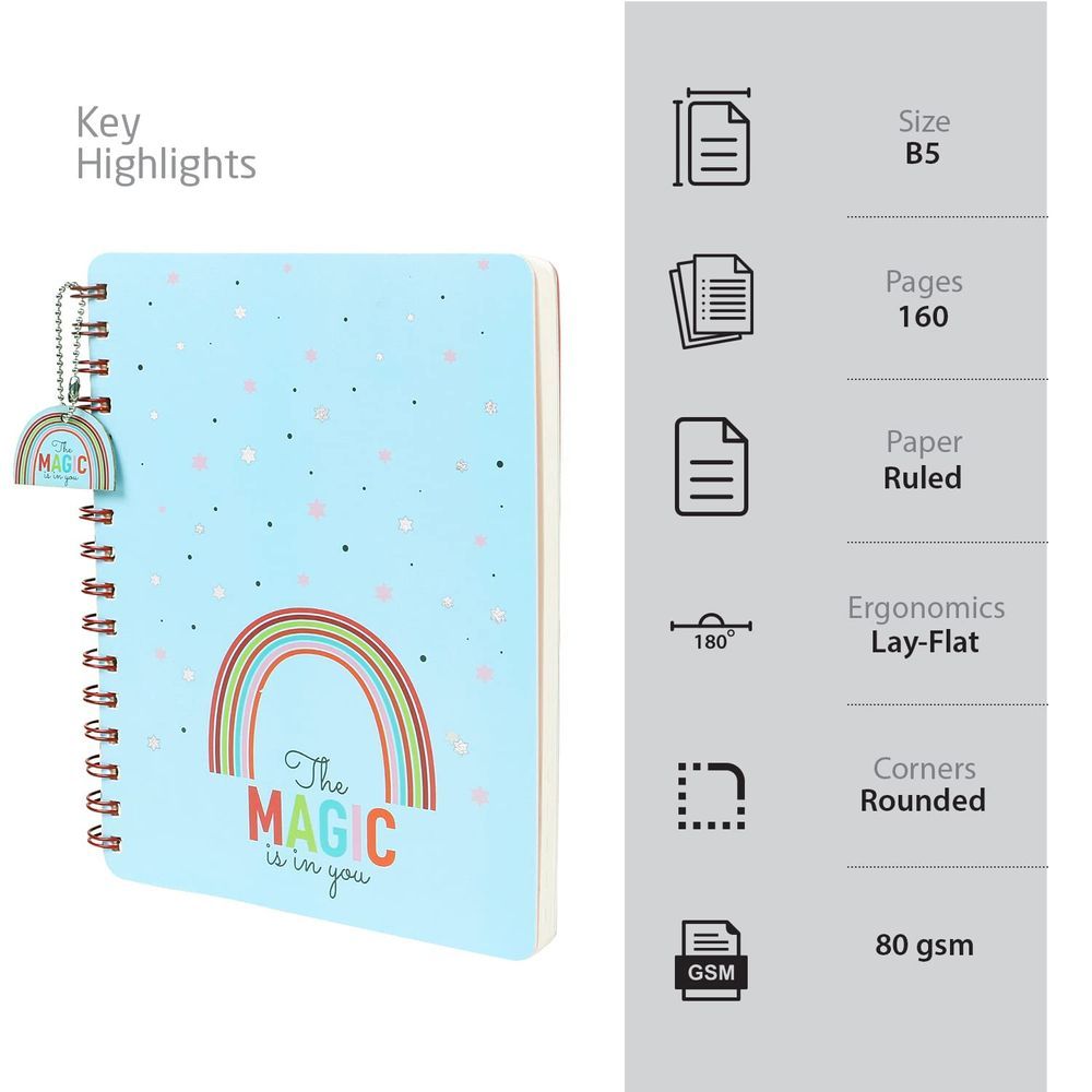 Doodle - Magical Rainbow Hard Bound Notebook - B5