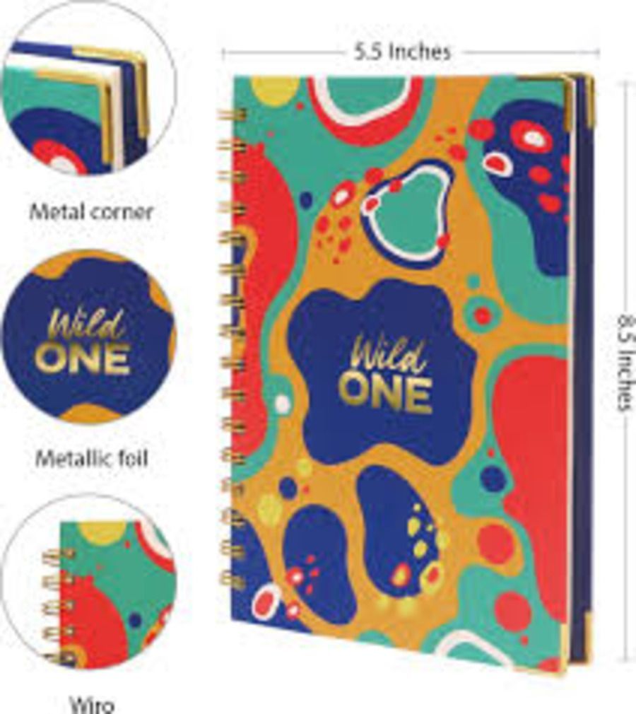 Doodle - Bright splashes Wild Hard Bound Daily Planner - A5