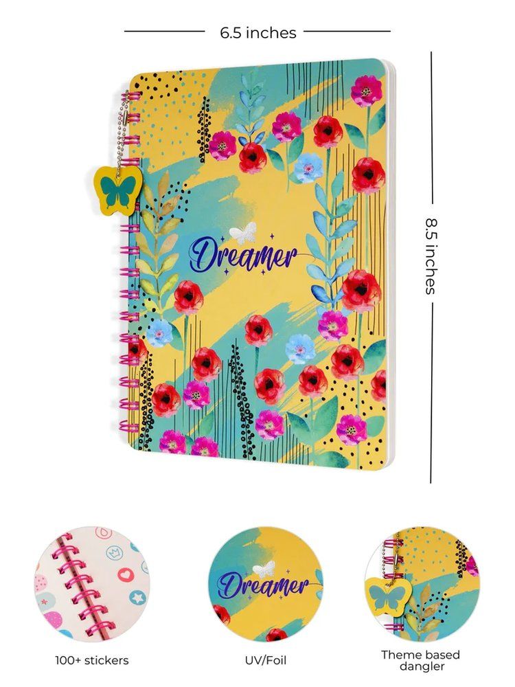 Doodle - Flower Fun Wiro Notebook - B5